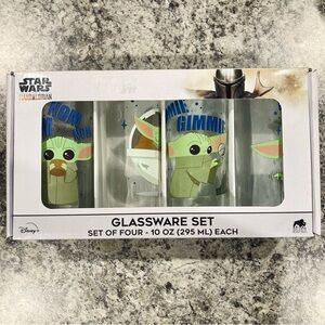 NWOT Star Wars The Mandalorian Glassware Set of 4 - Baby Yoda